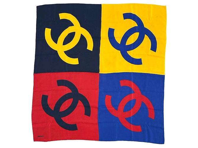 Pañuelo de seda Chanel Coco Mark Multicolor - vista 4