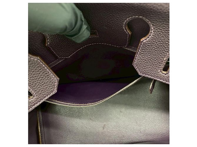 Hermès Hermes Birkin 30 Handtasche aus Togo-Leder in Lila - Ansicht 10
