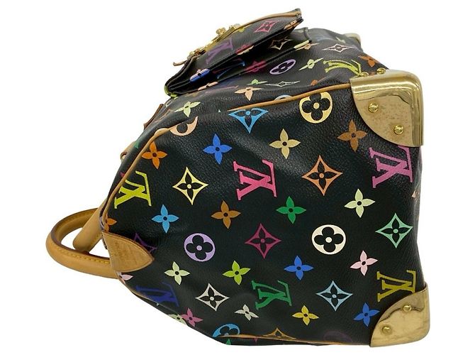 Borsa Louis Vuitton Speedy 30 Monogram Multicolor in pelle Nero Multicolore - vista 5