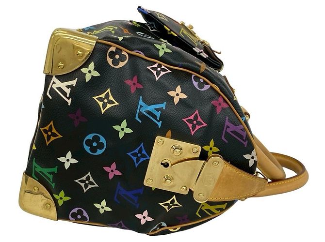 Borsa Louis Vuitton Speedy 30 Monogram Multicolor in pelle Nero Multicolore - vista 6