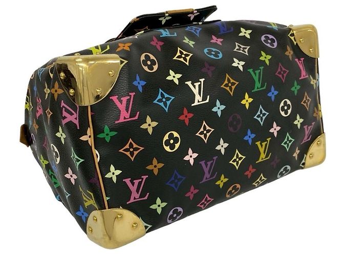 Borsa Louis Vuitton Speedy 30 Monogram Multicolor in pelle Nero Multicolore - vista 7