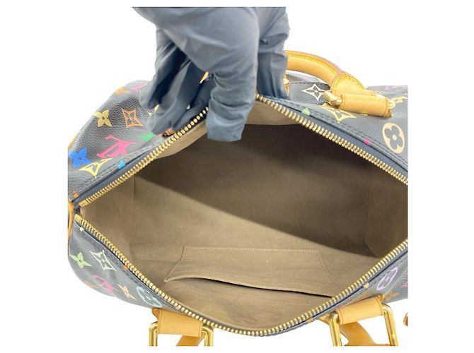 Borsa Louis Vuitton Speedy 30 Monogram Multicolor in pelle Nero Multicolore - vista 9