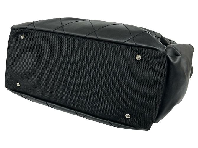 Borsa Tote Chanel Paris Biarritz GM Canvas Leather Nero - vista 6