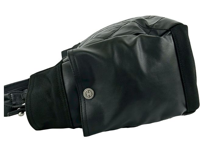 Borsa Tote Chanel Paris Biarritz GM Canvas Leather Nero - vista 7