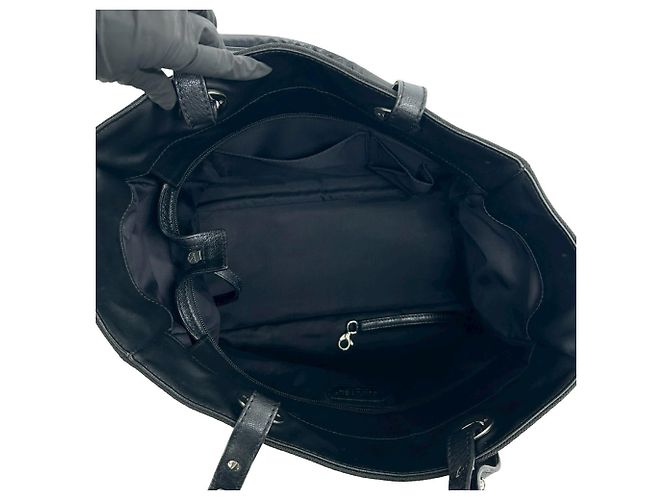 Borsa Tote Chanel Paris Biarritz GM Canvas Leather Nero - vista 9
