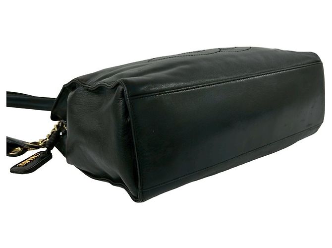 Timeless CHANEL Vintage Coco Mark Lammfell Ketten-Tote Bag Schwarz - Ansicht 7