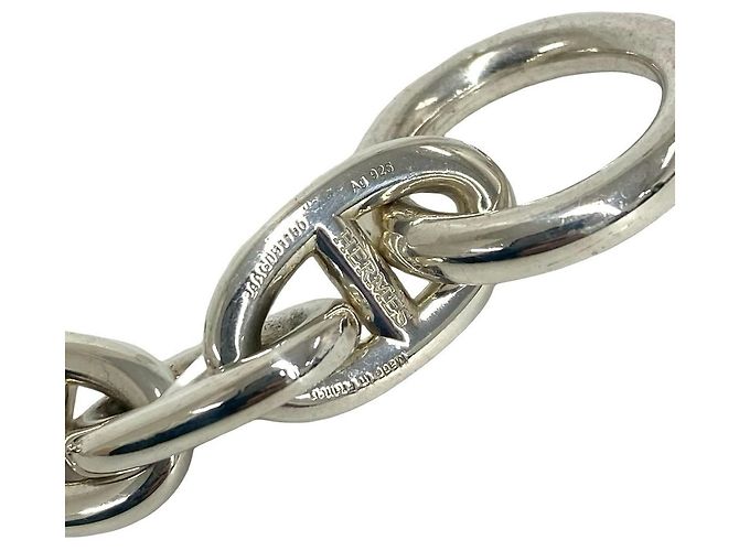 Hermès HERMES Vintage Chaine d'Ancre TGM 12-link Charm Bracelet Argento - vista 3