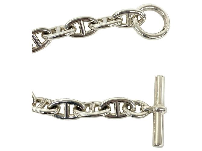Hermès HERMES Vintage Chaine d'Ancre TGM 12-link Charm Bracelet Argento - vista 4
