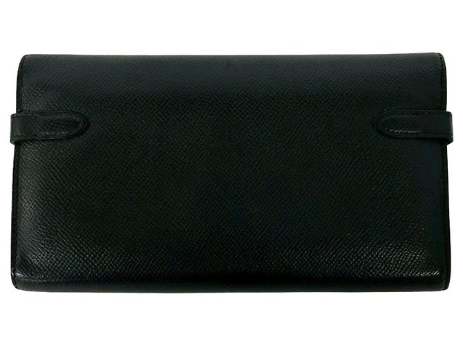 Hermès Kelly Long Wallet aus schwarzem Epsom-Leder - Ansicht 2