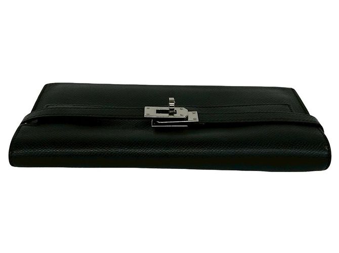 Hermès Kelly Long Wallet aus schwarzem Epsom-Leder - Ansicht 3
