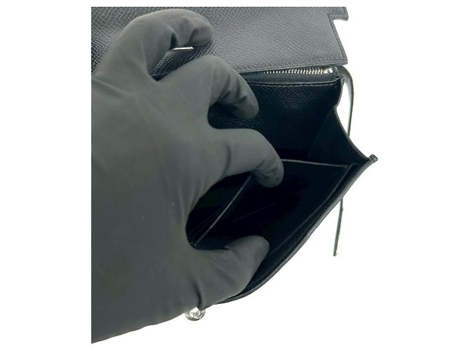 Hermès Kelly Long Wallet aus schwarzem Epsom-Leder - Ansicht 9