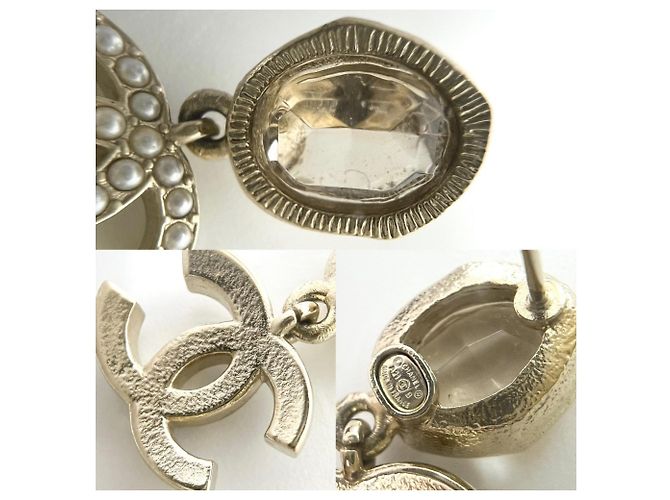 Orecchini pendenti Chanel in oro champagne D'oro - vista 6