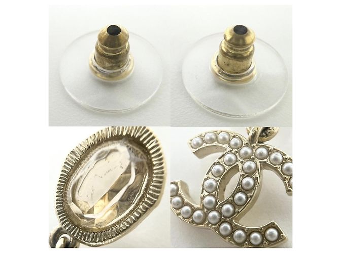 Orecchini pendenti Chanel in oro champagne D'oro - vista 7