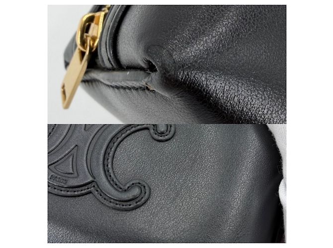 Céline Pochette Cuile Triomphe Celine Borsa a Spalla Nero - vista 6