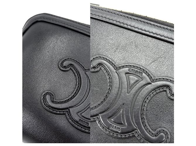 Céline Pochette Cuile Triomphe Celine Borsa a Spalla Nero - vista 7