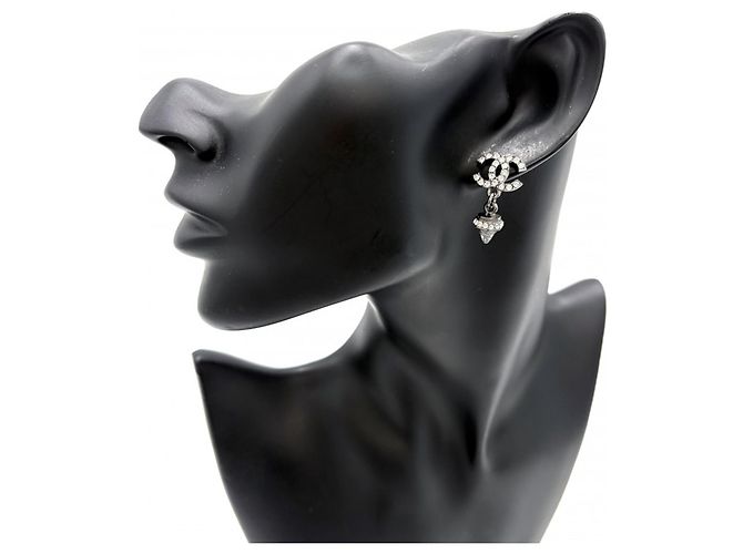 Chanel Silver Drop Ohrringe Silber - Ansicht 2