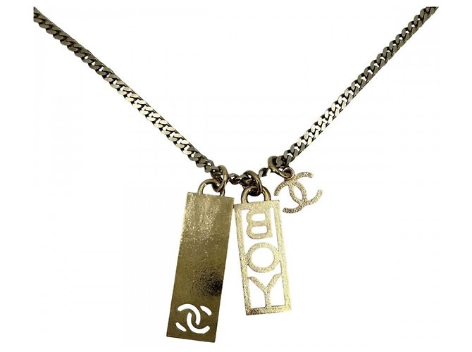 Collana Chanel Boy Chanel in oro con strass D'oro - vista 2
