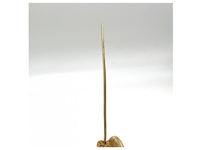 Vintage Chanel Brosche mit farbigen Steinen Golden Grün - Ansicht 5