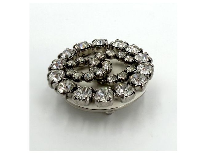 Spilla rotonda Chanel con strass - vista 3