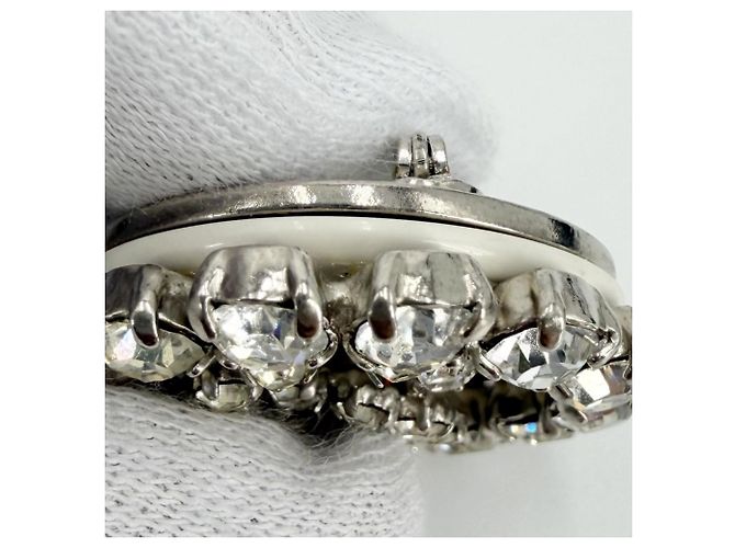 Spilla rotonda Chanel con strass - vista 6