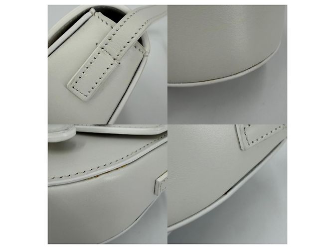 Céline Borsa a tracolla Celine Cuir Triomphe Mini Buzas Bianco - vista 9