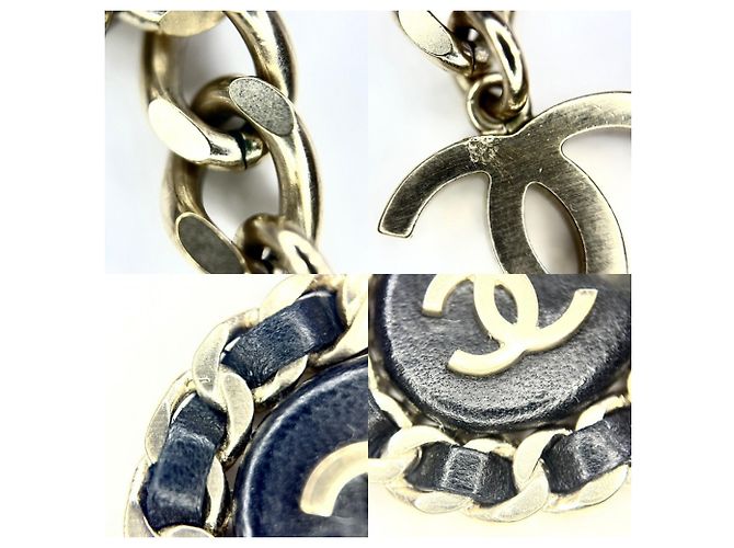Collana Chanel in pelle nera placcata oro Nero - vista 10