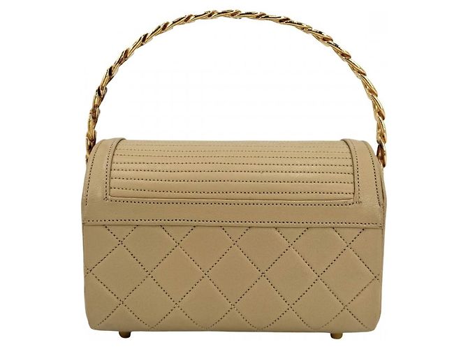 Mini borsa a mano con manico superiore matelassé per bambino Chanel Beige - vista 2