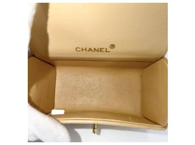 Mini borsa a mano con manico superiore matelassé per bambino Chanel Beige - vista 4