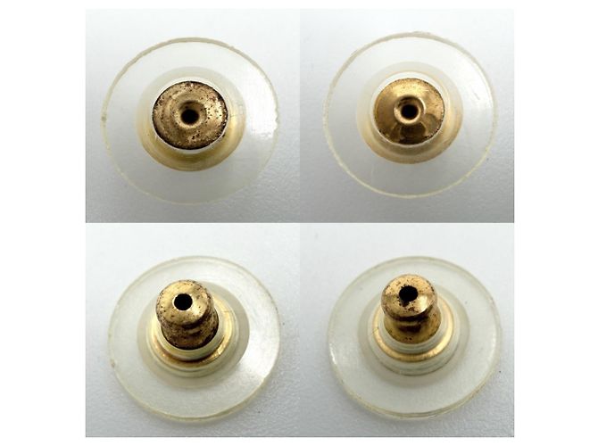 Orecchini a lobo Chanel placcati oro con perle finte - vista 4