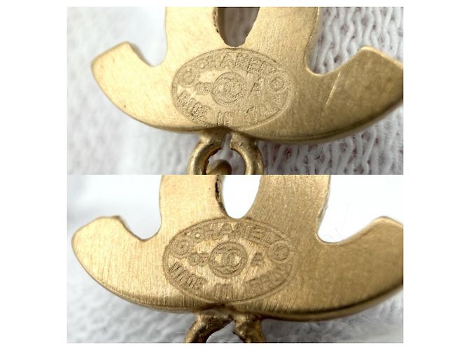 Orecchini a lobo Chanel placcati oro con perle finte - vista 5