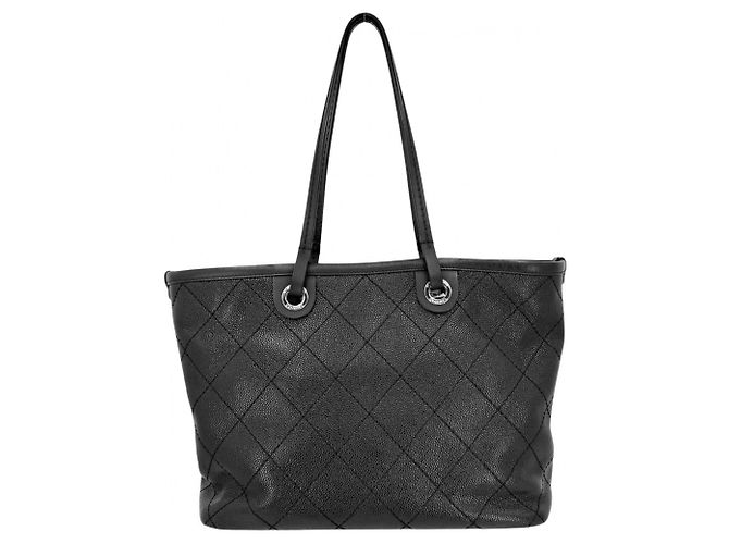 Borsa Tote Chanel On the Road Wild Stitch Nero - vista 2