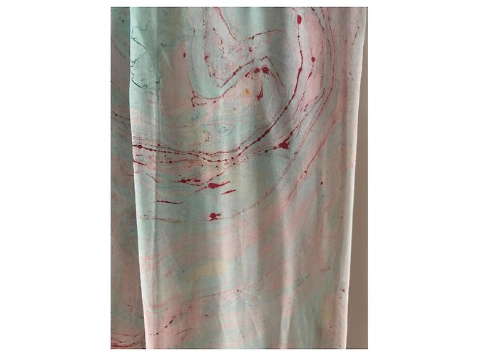 Roberto Cavalli Class Seidenschal mit Marmorprint und Fransen Pink Mehrfarben Grün - Ansicht 2