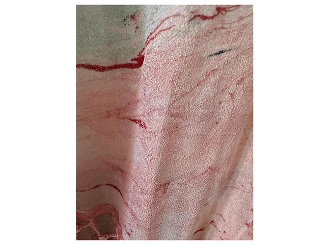 Roberto Cavalli Class Seidenschal mit Marmorprint und Fransen Pink Mehrfarben Grün - Ansicht 8