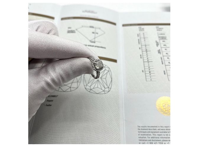 Cartier Destinee Platin Diamantring Cushion-Cut Silber - Ansicht 3
