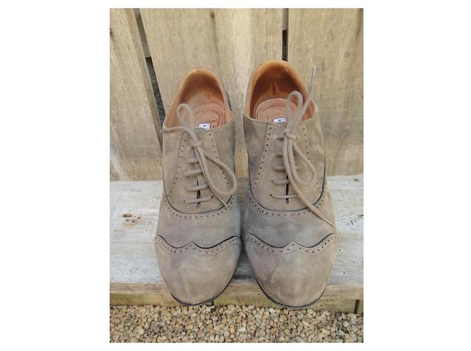 Autre Marque Fratelli Rossetti Décolleté stringate in camoscio Beige - vista 4