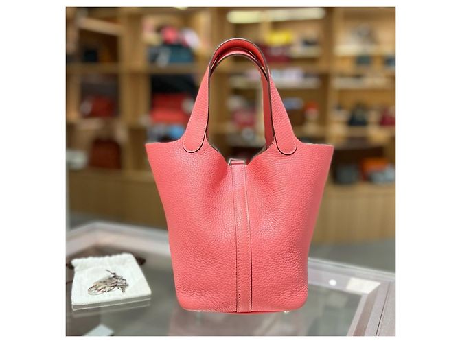 Hermès Picotin Lock 18 in pelle rosa - vista 2