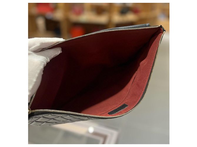Chanel Gesteppte Leder-Clutch Schwarz - Ansicht 5
