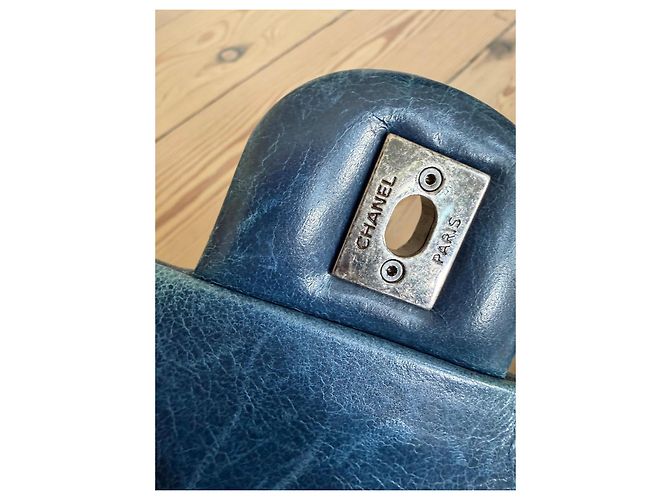 Chanel Timeless Shopping Bag Agnello Blu - vista 16