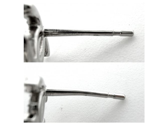 Chanel Rhinestone Stud Ohrringe Silber - Ansicht 3