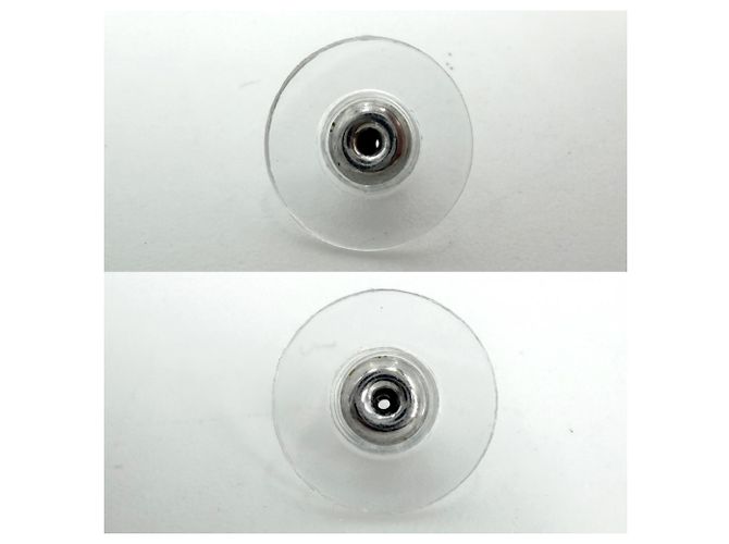 Chanel Rhinestone Stud Ohrringe Silber - Ansicht 4