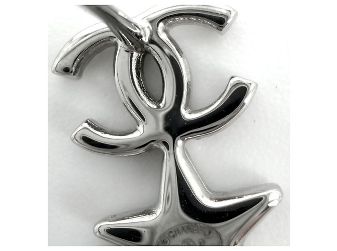 Chanel Rhinestone Stud Ohrringe Silber - Ansicht 7
