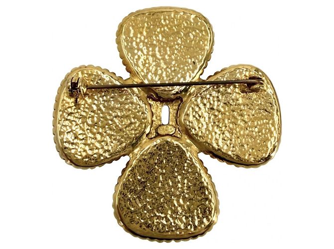 Spilla Vintage Chanel con design a quadrifoglio D'oro - vista 2