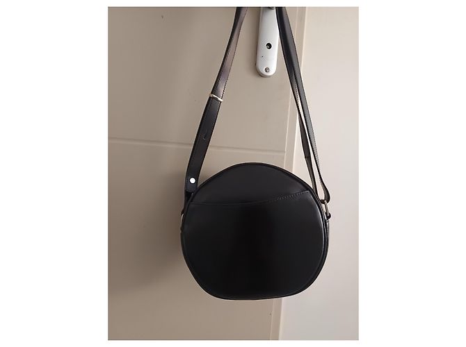 Longchamp Borsa a Tracolla Rotonda in Pelle Nera Nero - vista 2
