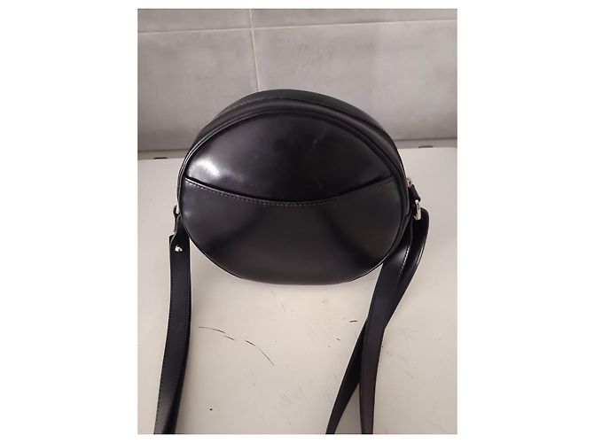 Longchamp Borsa a Tracolla Rotonda in Pelle Nera Nero - vista 4