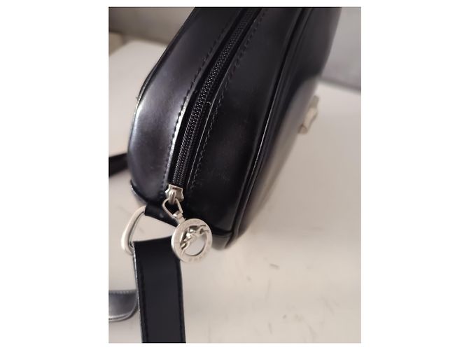 Longchamp Borsa a Tracolla Rotonda in Pelle Nera Nero - vista 5