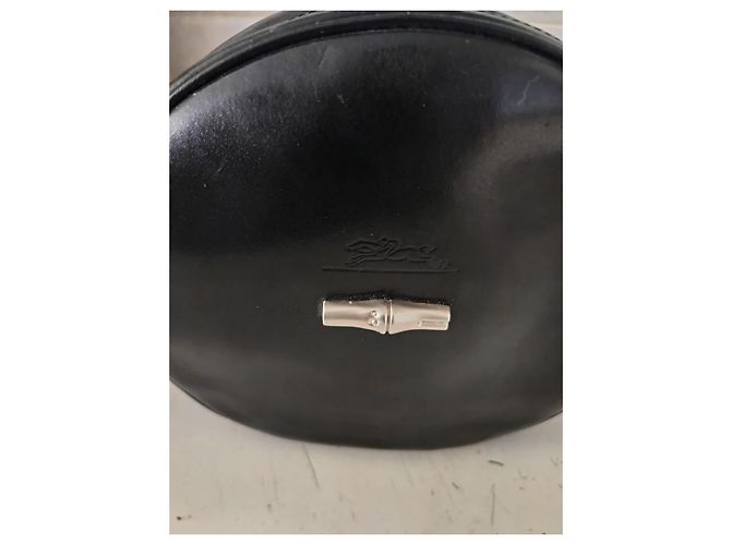 Longchamp Borsa a Tracolla Rotonda in Pelle Nera Nero - vista 6