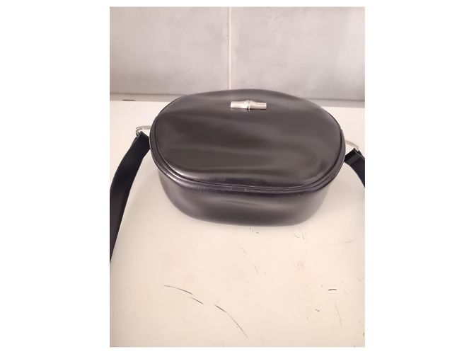 Longchamp Borsa a Tracolla Rotonda in Pelle Nera Nero - vista 8