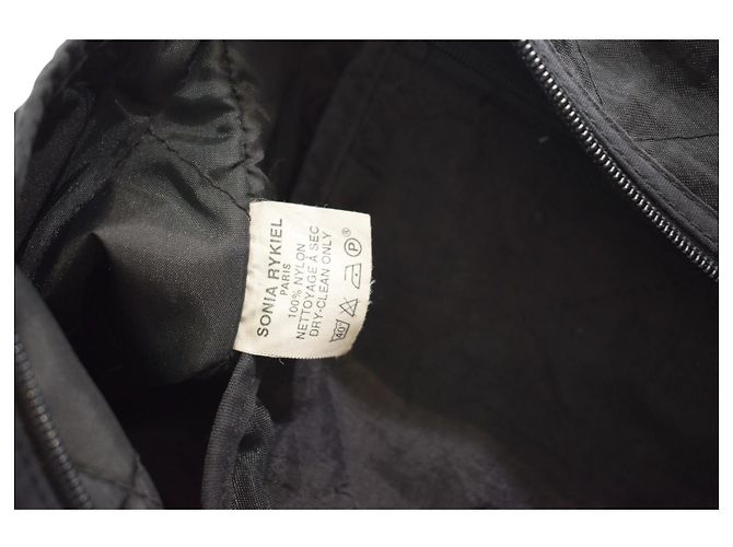 Sonia Rykiel Paris Borsa Weekend in Nylon Trapuntato Nero - vista 12