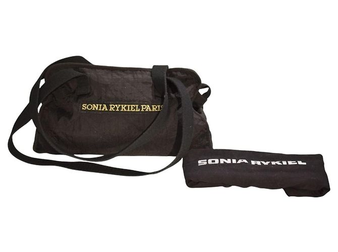 Sonia Rykiel Paris Borsa Weekend in Nylon Trapuntato Nero - vista 2