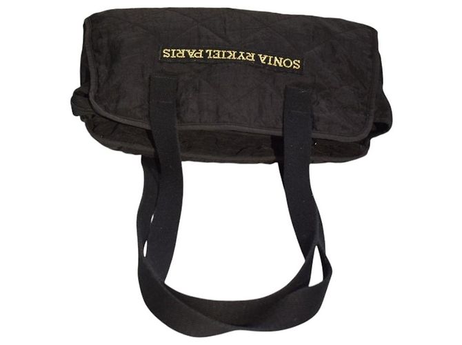 Sonia Rykiel Paris Borsa Weekend in Nylon Trapuntato Nero - vista 6